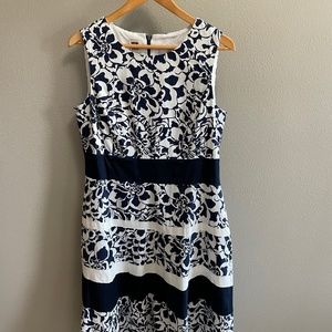 Anne Klein navy and white dress